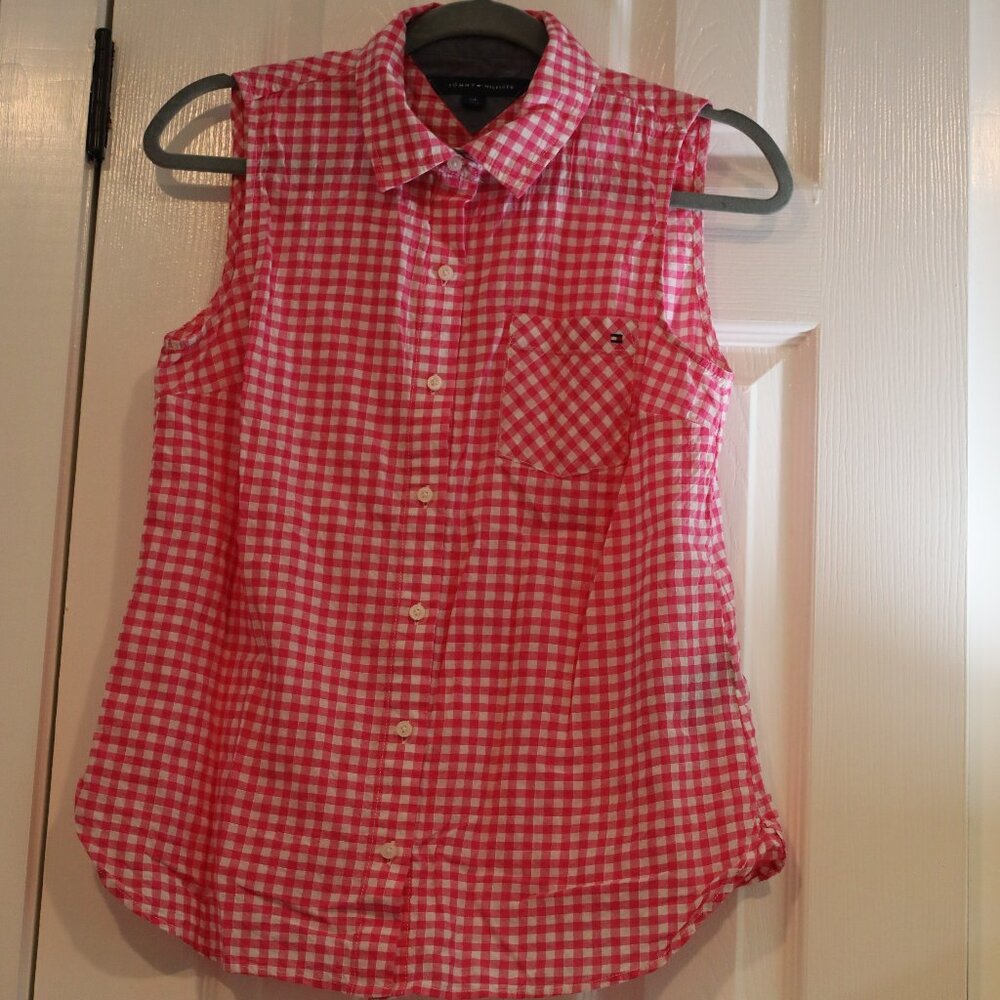 Pink Gingham Tommy Hilfiger Top Size Small